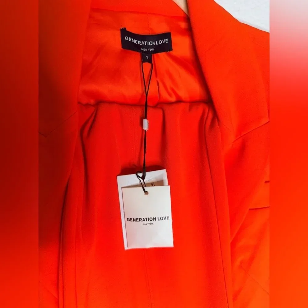 NWT Generation Love Suit Set Blazer + Pants Size Small Papaya Color $900
